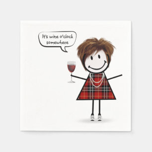 Serviette En Papier Fille de fête avec du vin rouge 