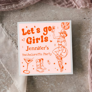 Serviette En Papier Fille d'honneur de rodéo de cowgirl de disco orang