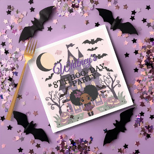 Serviette En Papier Fille éffrayante Purple afro-puff fête d'anniversa