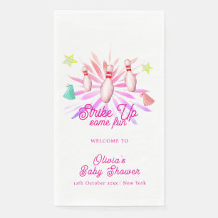 Serviette En Papier Fille, Frappez les Quilles Baby Shower Bienvenue