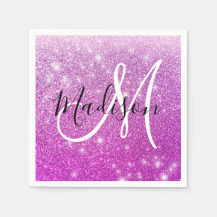 Serviette En Papier Fille & Glam Purple Parties scintillant Étincelles