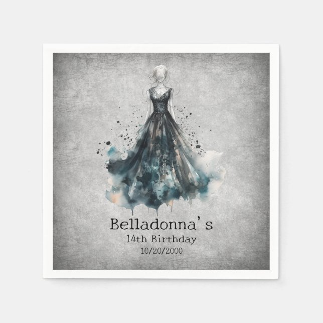 Serviette En Papier Fille gothique Anniversaire (Devant)