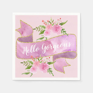 Serviette En Papier Fille Joli Floral Rose Rose Bonjour Gorgeous Or
