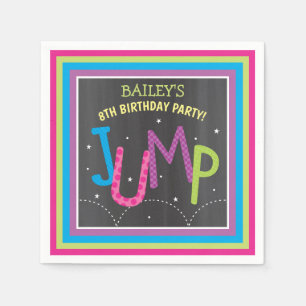 Serviette En Papier Fille Jump Anniversaire Trampoline Bounce House