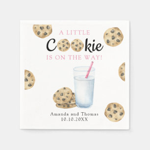 Serviette En Papier Fille lait et cookies Baby shower