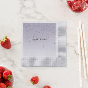 Serviette En Papier Fille Lilac Violet Confetti Glam Argent Éperche