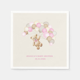 Serviette En Papier Fille Ourson Baby Shower