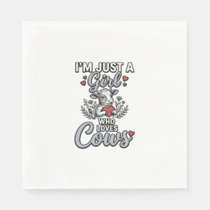 Serviette En Papier Fille qui aime les vaches Design de chemise de vac