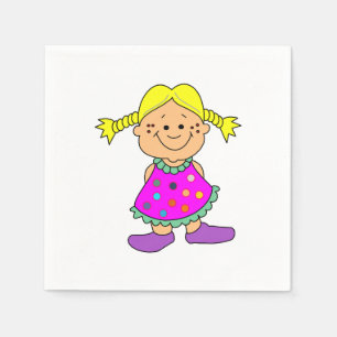 Serviette En Papier Fille souriante.