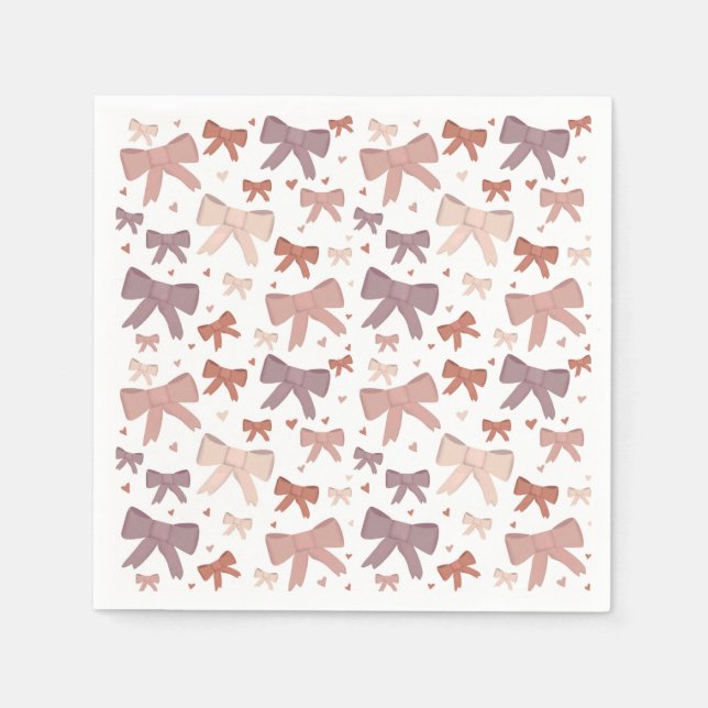 Serviette En Papier Fille Vaches Roses Et Petits Coeurs (Devant)