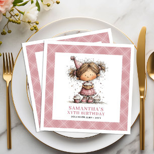 Serviette En Papier Filles 2e Anniversaire Drôle Original Fantaisiste 