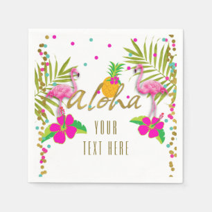 Serviette En Papier Filles Aloha Luau Fête Tropicale Flamant