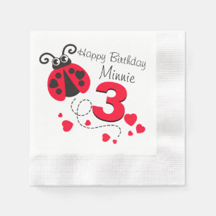 Serviette En Papier Filles appelées serviettes rouges de coccinelle d