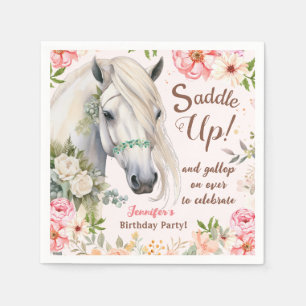 Serviette En Papier Filles Cheval Anniversaire Papier de fête Napkin