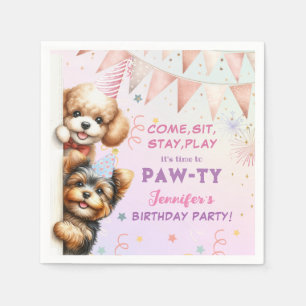 Serviette En Papier Filles Chiot Lets Pawty Anniversaire
