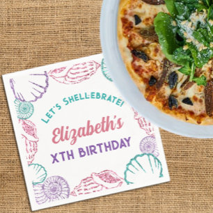 Serviette En Papier Filles Coquillages Anniversaire