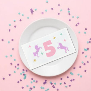 Serviette En Papier Filles d'anniversaire Licorne Magique