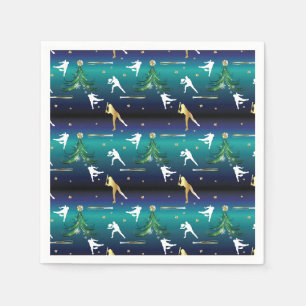 Serviette En Papier Filles de baseball Softball Noël
