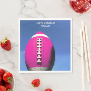 Serviette En Papier Filles de football rose papier fête d'anniversaire