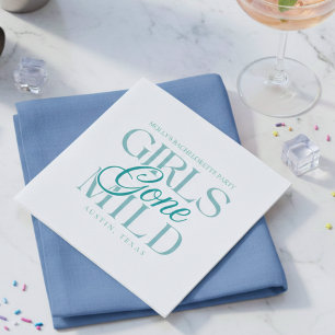 Serviette En Papier Filles Devenues Douces Blue Enterrement de Vie de