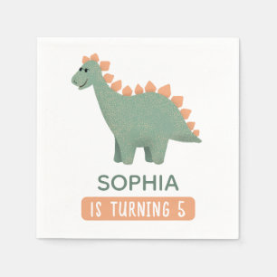 Serviette En Papier Filles Dinosaure Rose mignonne Enfants Dino Annive