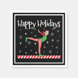 Serviette En Papier Filles Gymnastique Elfe de Noël
