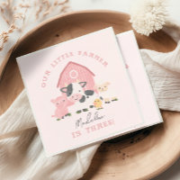 Filles Mignonnes Rose Ferme Animaux de la Ferme An