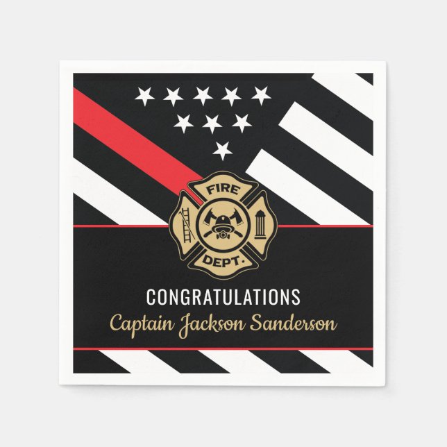 Serviette En Papier Fireman Fire Department Firefighter Retirement (Devant)