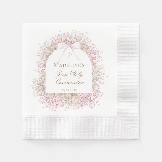 Serviette En Papier First Communion girl (Devant)