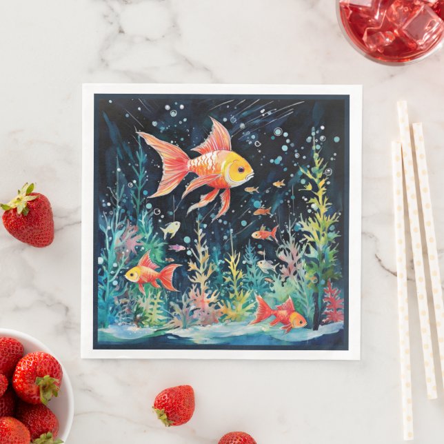 Serviette En Papier Fish Dreamland, perfection aquarium, (En situation)