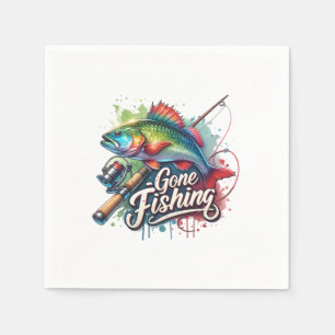 Serviette En Papier Fisher Giant Gone Fishing