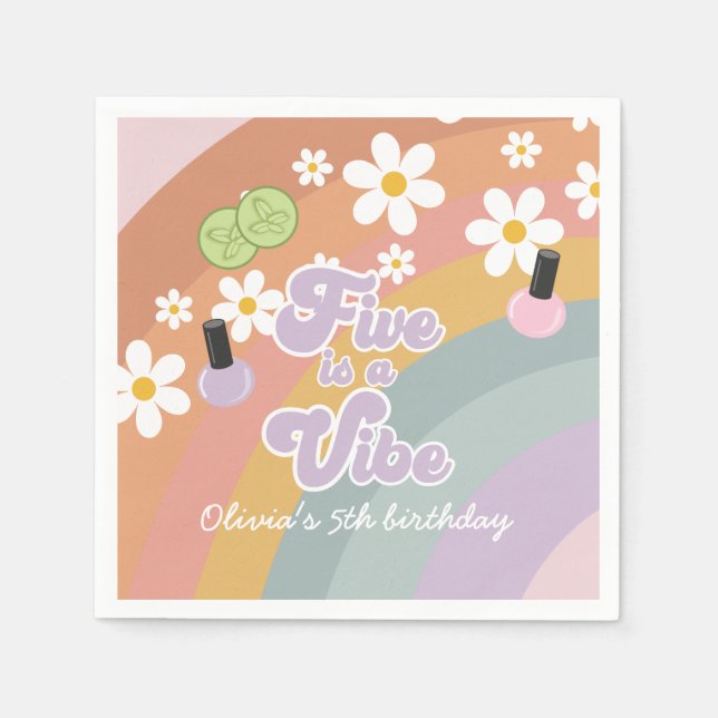 Serviette En Papier Five est vibe Spa Rainbow 5e anniversaire (Devant)