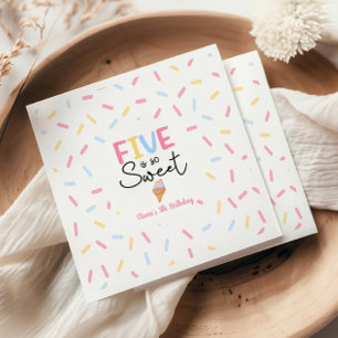 Serviette En Papier Five Is So Sweet Ice Cream 5e fête d'anniversaire