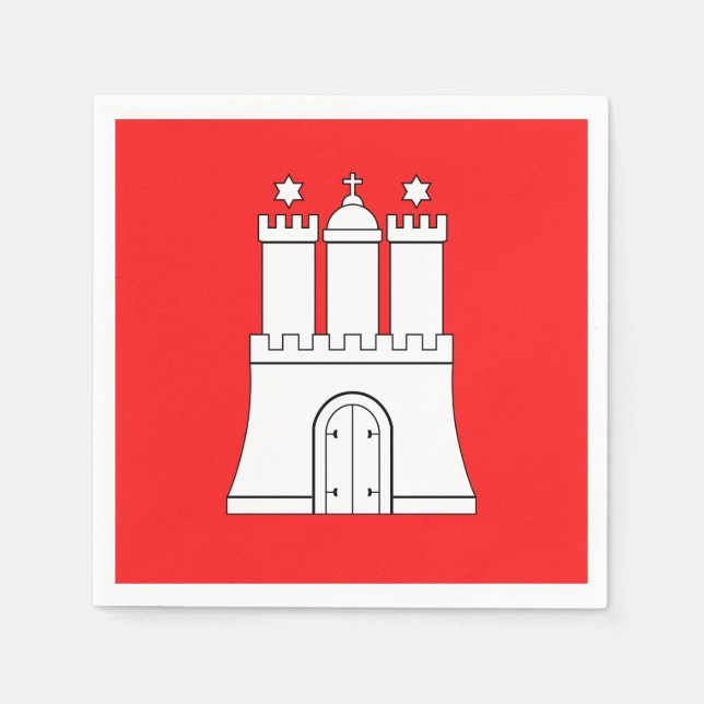 Serviette En Papier Flag of Hamburg Paper Napkins (Devant)