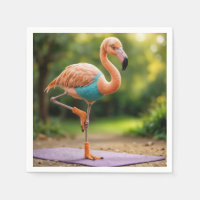 Flamant rose dans un poteau de yoga