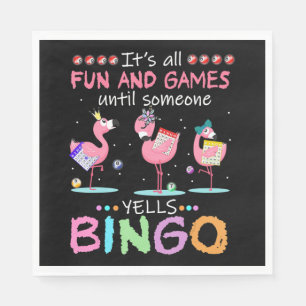 Serviette En Papier Flamant rose Flaming Bingo drôle