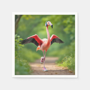 Serviette En Papier Flamant rose Jogging avec Baskets roses et hauts-s