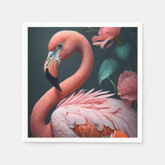Serviette En Papier Flamant rose rose.