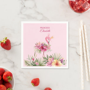 Serviette En Papier Flamant rose rose adorable