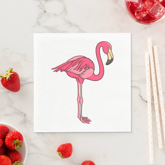 Serviette En Papier Flamant rose Rose Aux Jambes Longues (Créateur téléchargé)