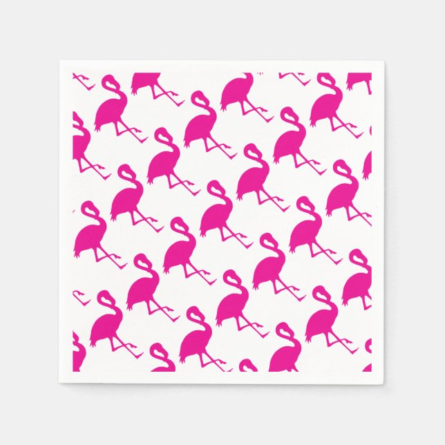 Serviette En Papier Flamant rose rose chaud (Devant)