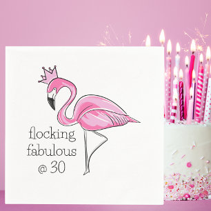 Serviette En Papier Flamant rose rose flocage de la Couronne Fabrique