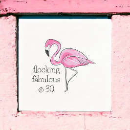 Serviette En Papier Flamant rose rose flocage fabuleux à trente