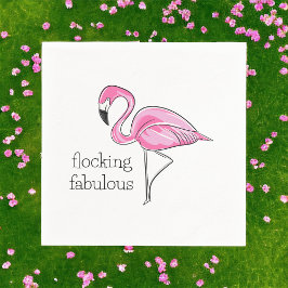 Serviette En Papier Flamant rose rose Flocking Fabulous