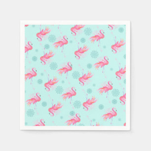 Serviette En Papier Flamant rose rose Floride Noël