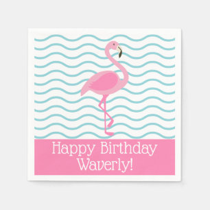 Serviette En Papier Flamant rose rose Napkins personnalisé
