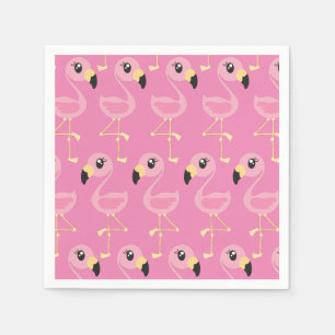 Serviette En Papier Flamant rose rose Tropical 1er Anniversaire