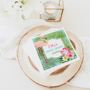 Serviette En Papier Flamant rose rose tropical Fête des mariées Mariag