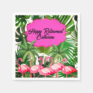 Serviette En Papier Flamant rose Tropical Jungle Custom Retirement Par