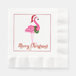 Serviette En Papier Flamant rose tropical Papier de Noël